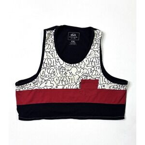 Echo Unlimited Crop Tank Top Women's XXL Graffiti Red Black